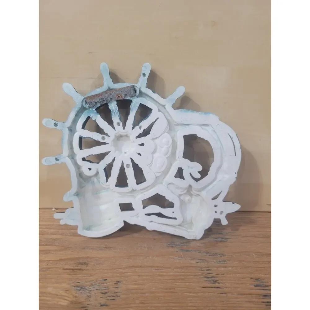 Vtg Nautical Clipper Ships And Sailboat Wheel Wall Decor Burwood USA Set Of 3